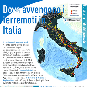 Dove avvengono i terremoti in Italia